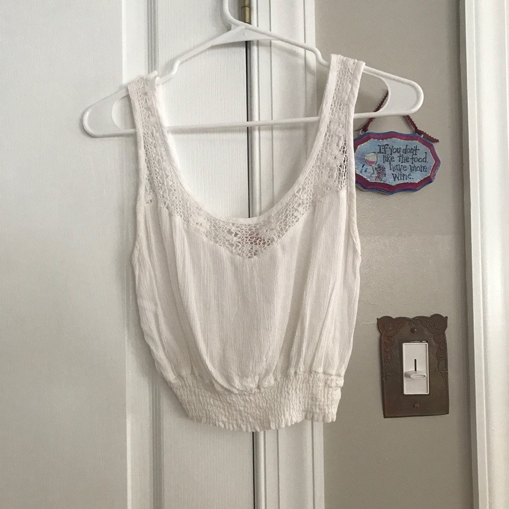 White lacy crop top from Nordstrom